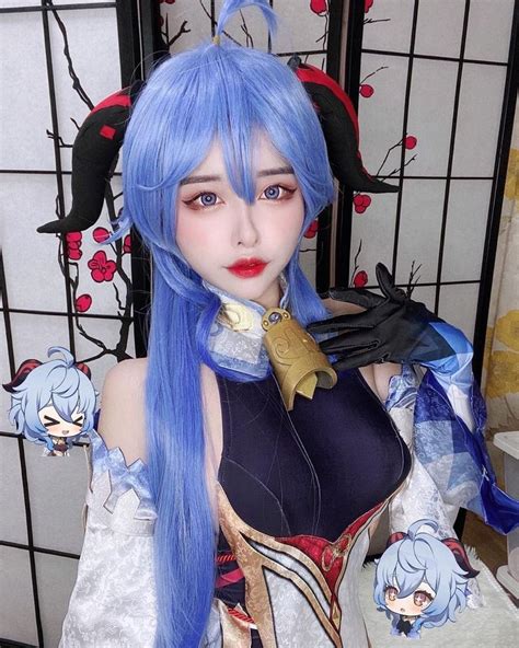 Fairybabygoth Blue Hair Asian Fucked in Ganyu Cosplay and.